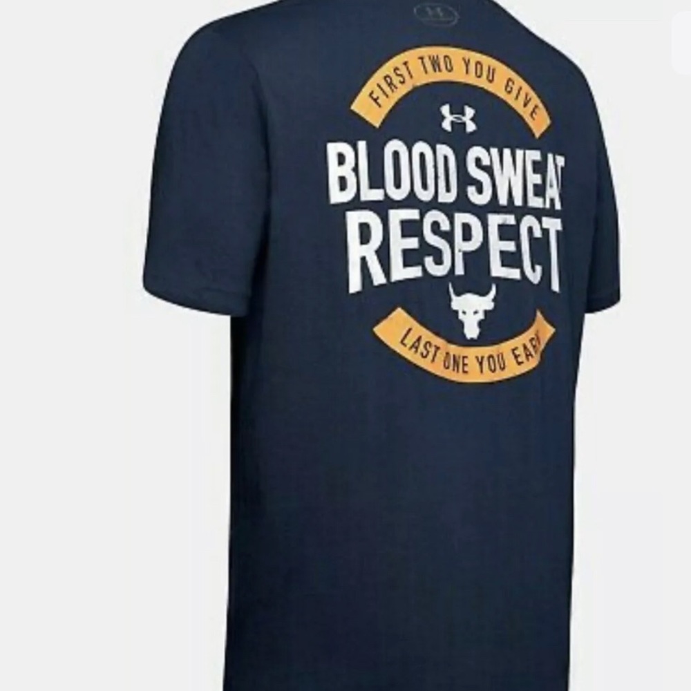 NWT UA Project Rock Blood Sweat Respect Shirt Sz S - Picture 3 of 10